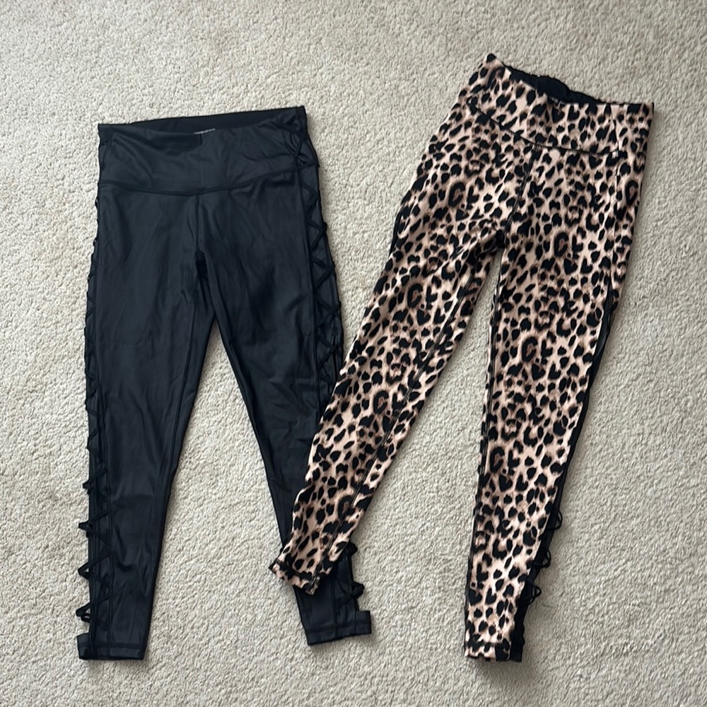 Victoria's Secret Black and Leopard Leggings